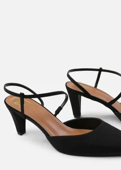 'Kansas' Wide Fit Cross Over Slingback Strap Heels