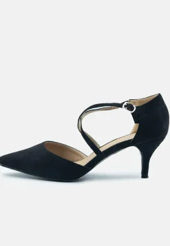 'Kennedi' Low Kitten Heel With Crossover Strap