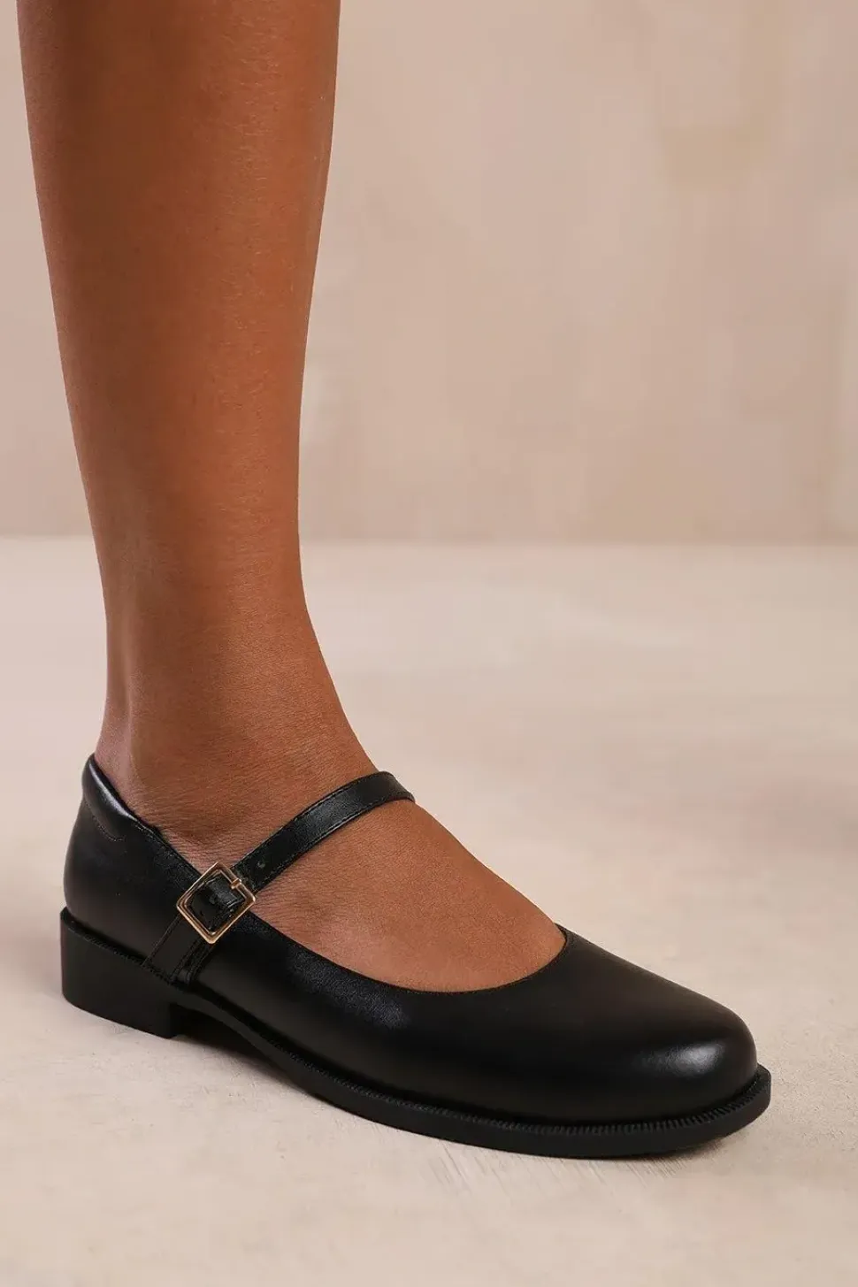 'Kingston' Wide Fit Low Heel Loafer With Strap And Buckle Detail