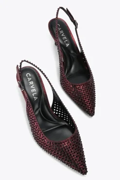 'Lazer Sling' Fabric Heels