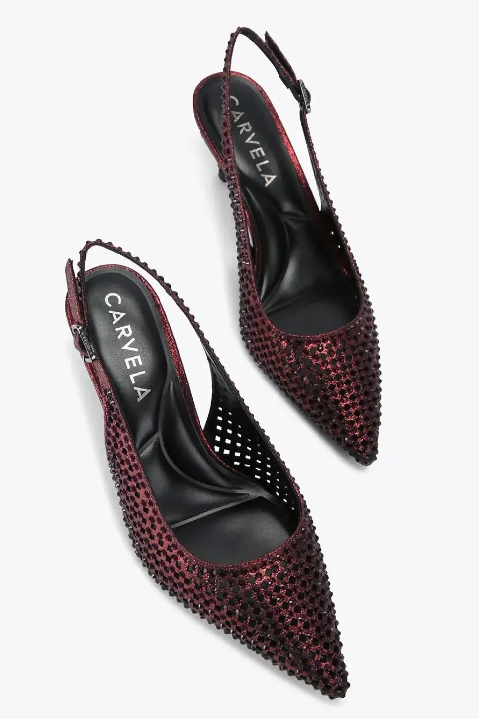 'Lazer Sling' Fabric Heels