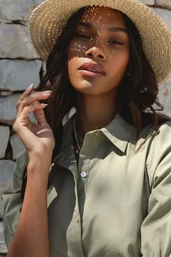 'Leela' Tiered Midi Shirt Dress