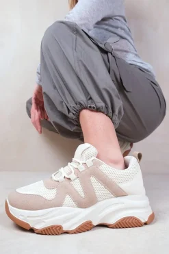 'Liberate' Chunky Sole Mesh Trainers With Suede Detail