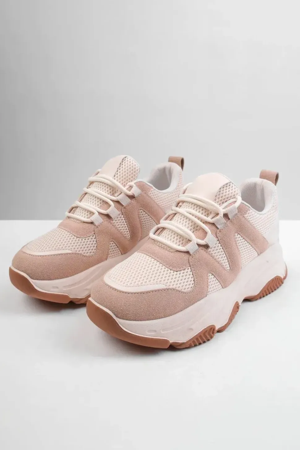 'Liberate' Chunky Sole Mesh Trainers With Suede Detail