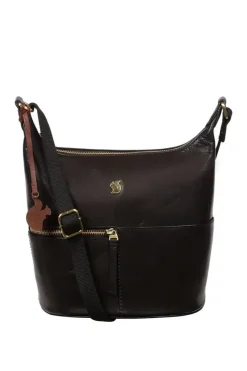 'Little Kristin' Plum Leather Shoulder Bag