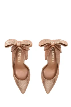 'Lovebird Bow Court' Fabric Heels