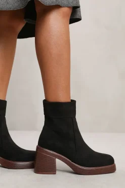 'Maddie' Ankle Boot With Side Zip And Chunky Heel