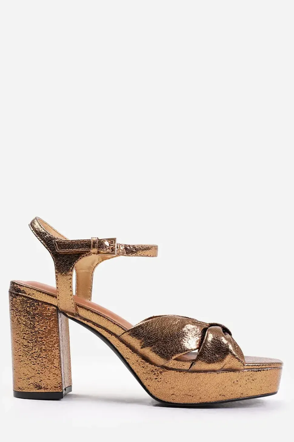 'Madon' Wide Fit Mid Block Heel With Plaftorm And Bow Detailing