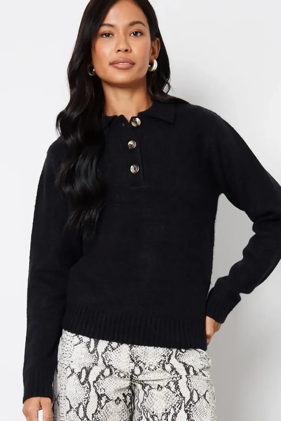 'Maed' Polo Collar Knitted Jumper