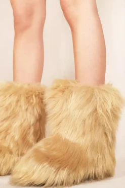'Malaya' Platform Fluffy Faux Fur Ankle Boots