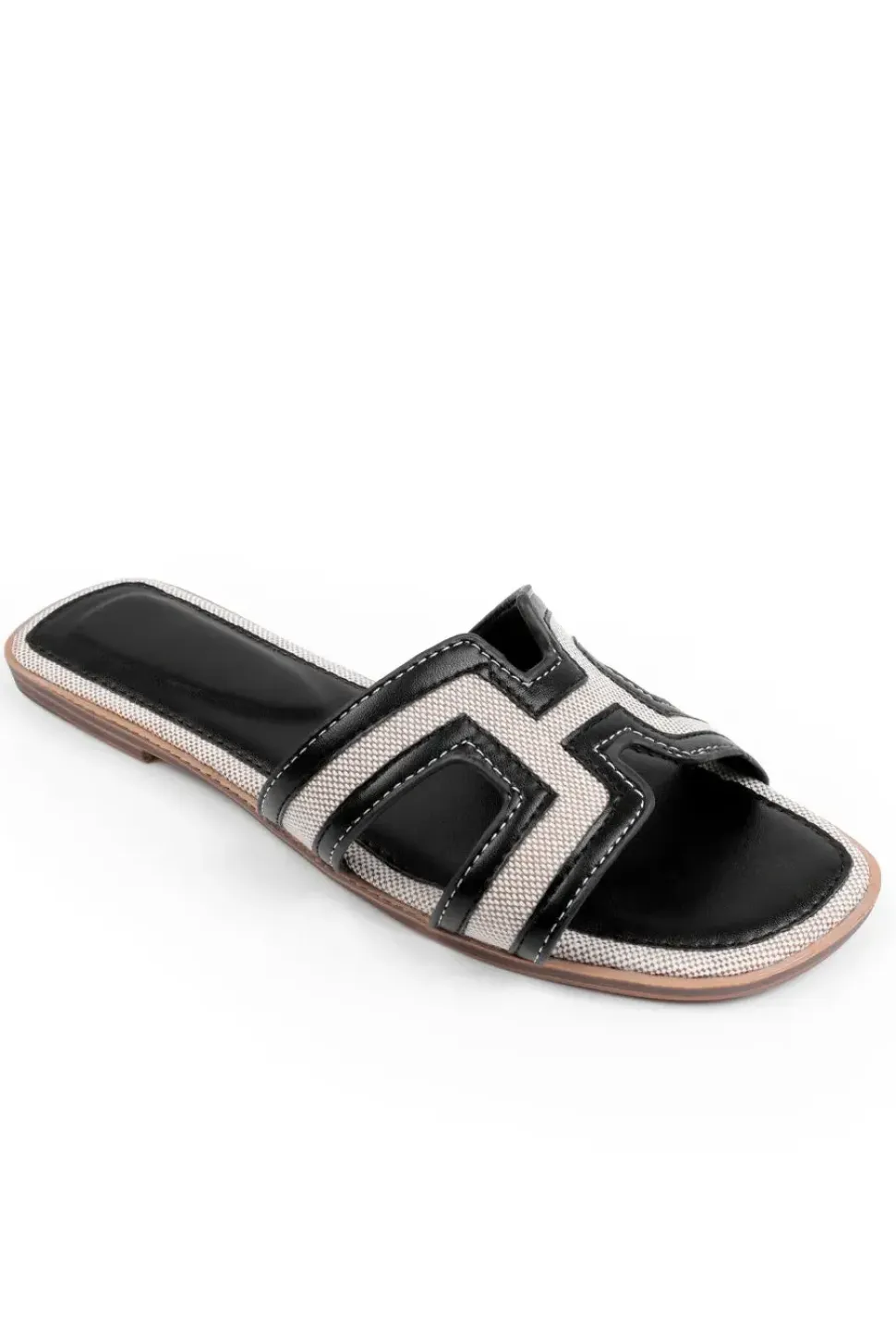 'Maldives' Wide Fit Cut Out Strap Flat Sandals