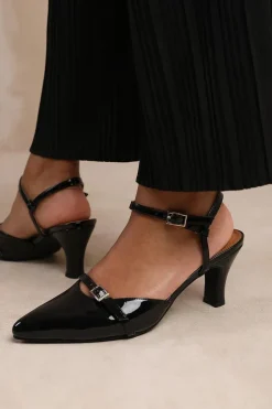 'Memphis' Low Heel With Multi Buckle Detail