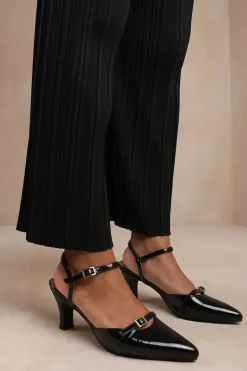 'Memphis' Wide Fit Low Heel With Multi Buckle Detail