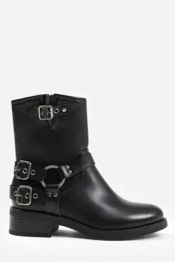 'Micah' Wide Fit Ankle Boot With Buckle Detailing