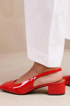 'Michigan' Square Toe Slingback Low Block Heels