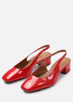 'Michigan' Wide Fit Square Toe Slingback Low Block Heels