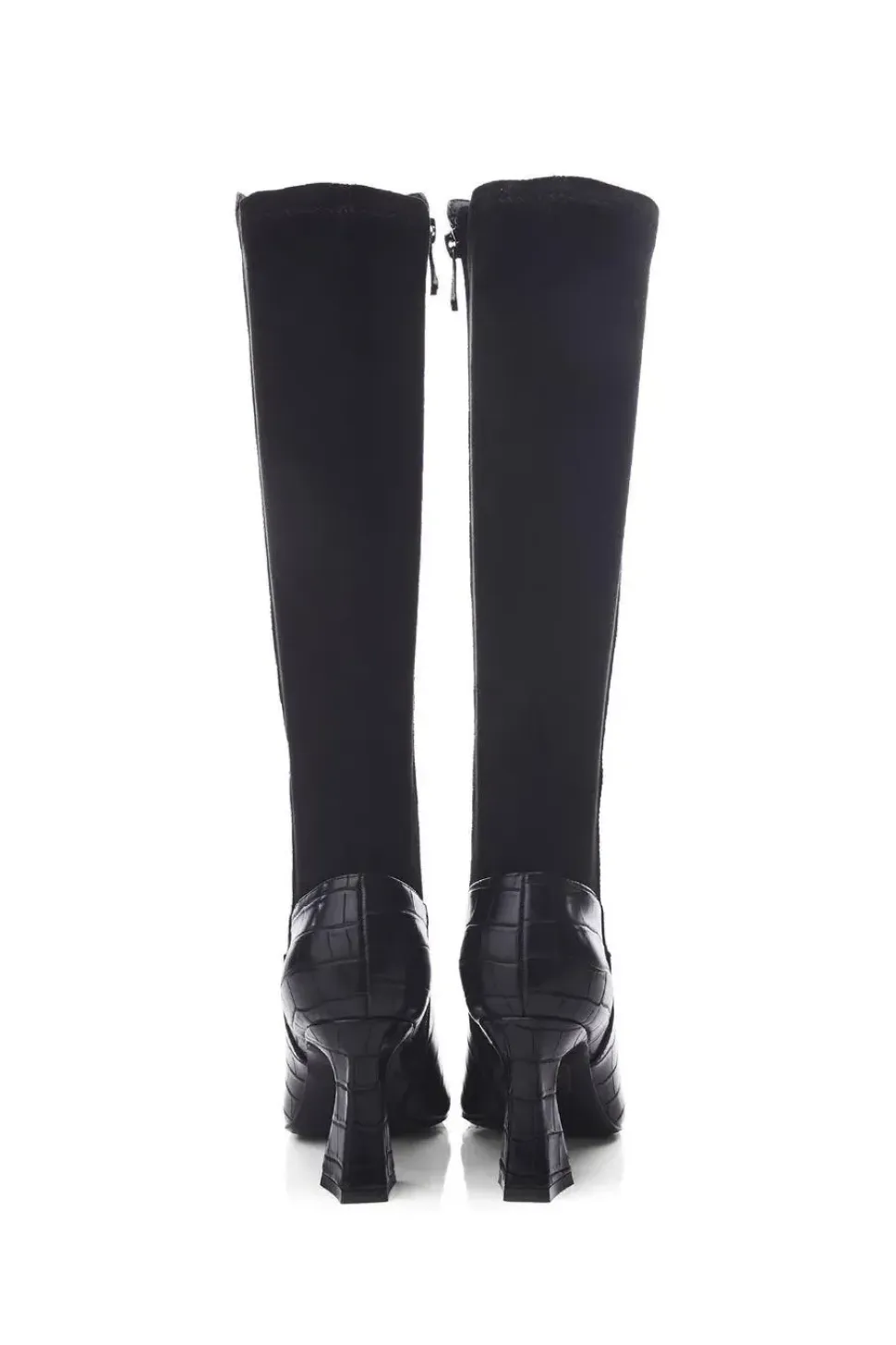 'Millea' Patent Mocc Croc Heeled Boots