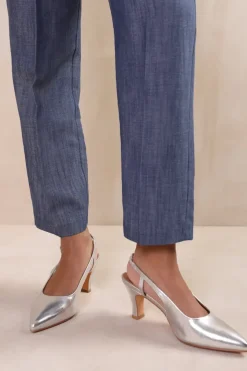 'Milos' Wide Fit Pointed Toe Slingback Low Heel