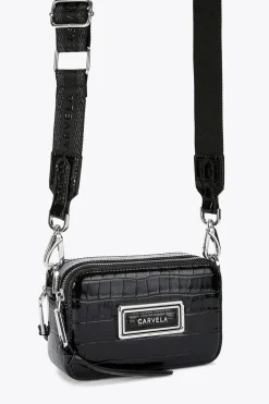 'Mini Roma Rectangle' Croc Print Bag