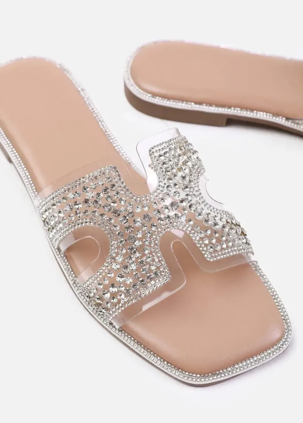 'Missouri' Clear Perspex With Diamante Detail Slider