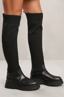 'Nancie' Knee High Knitted Sock Boot