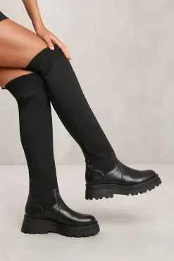 'Nancie' Knee High Knitted Sock Boot