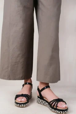 'Neptune' Flat Wedge Sandals With Chevron Sole