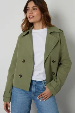 'Nikita' Double Breasted Cropped Trench Coat
