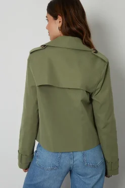 'Nikita' Double Breasted Cropped Trench Coat