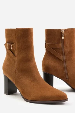 'North' Block Heel Boot With Buckle Detail