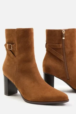 'North' Wide Fit Block Heel Boot With Buckle Detail