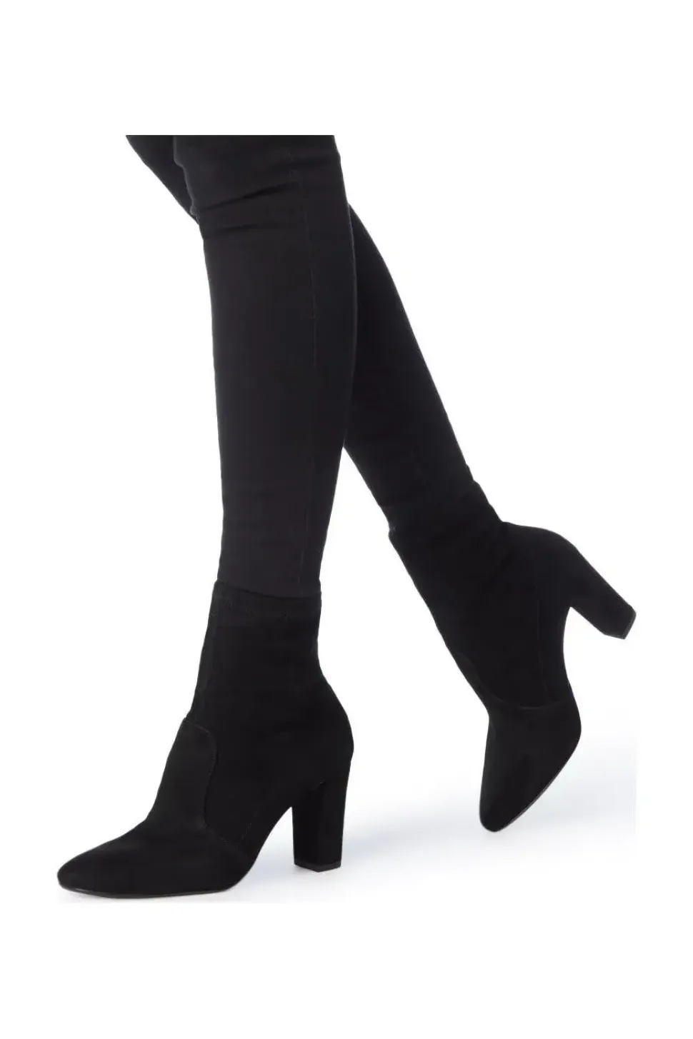 'Optical' Suede Sock Boots