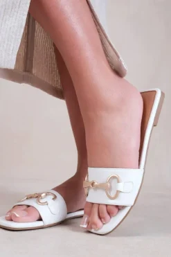 'Orca' Flat Sandals With Buckle Detail