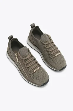 'Pace Zip Knit' Fabric Trainers