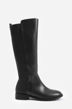 'Parker' Stretch Wide Calf Knee High Boots With Side Zip
