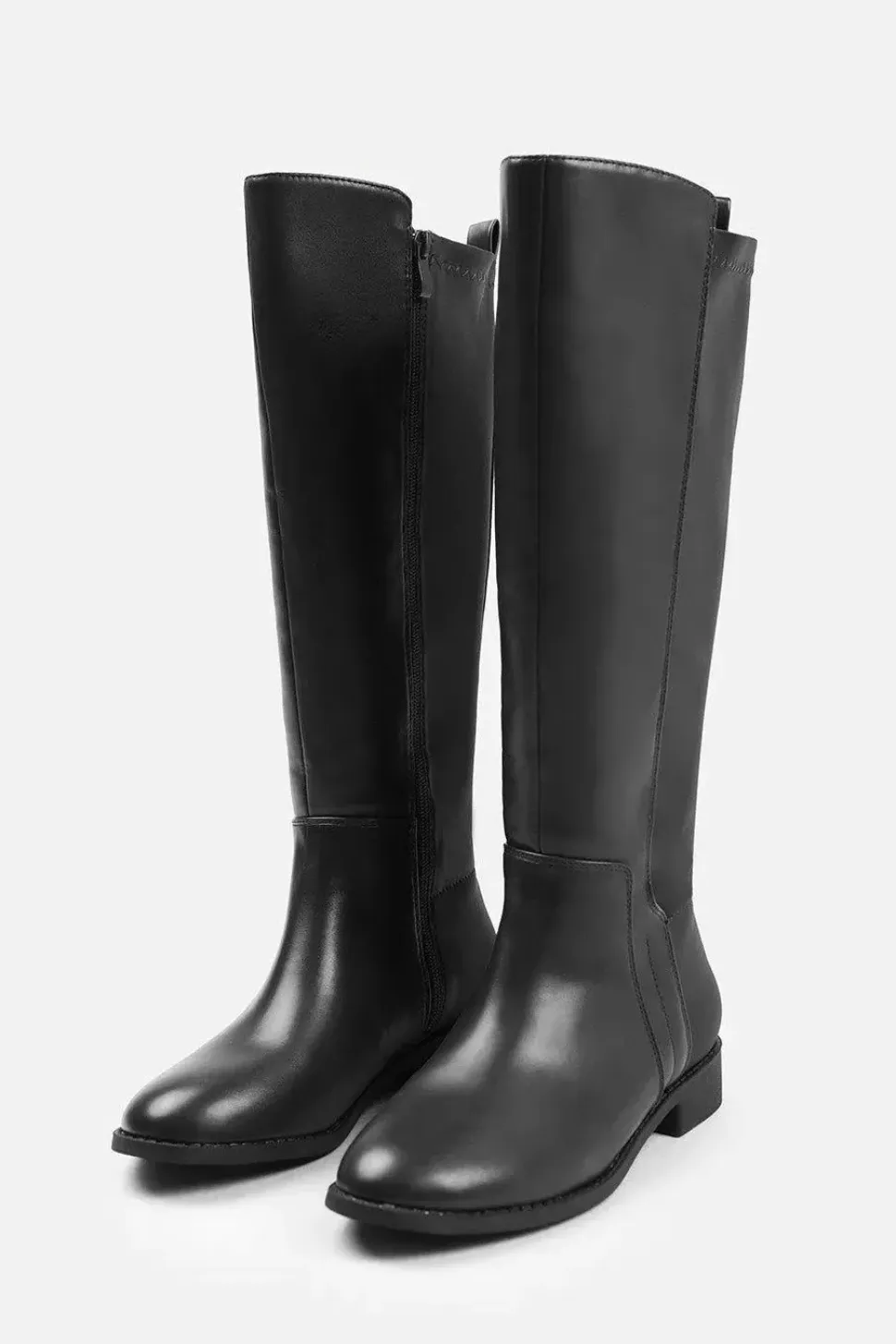 'Parker' Stretch Wide Calf Knee High Boots With Side Zip