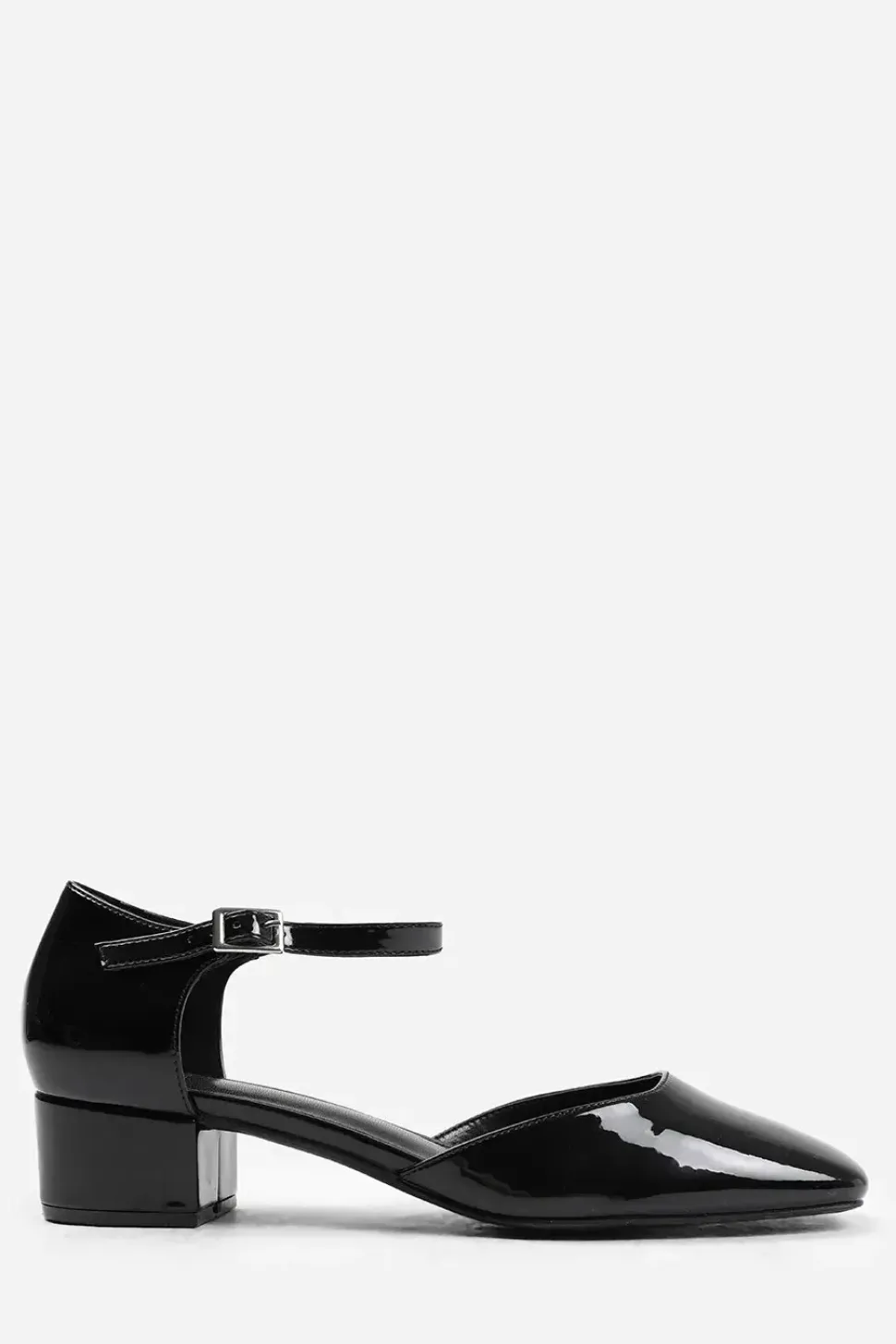 'Peony' Square Toe Low Block Heel With Strap