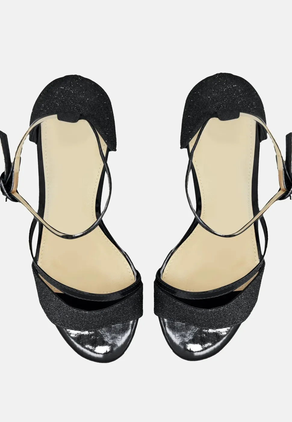 'Perla' Mid High Block Heel Sandals With Ankle Strap