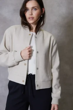 'Pheobo' Brushed Cropped Bomber Jacket