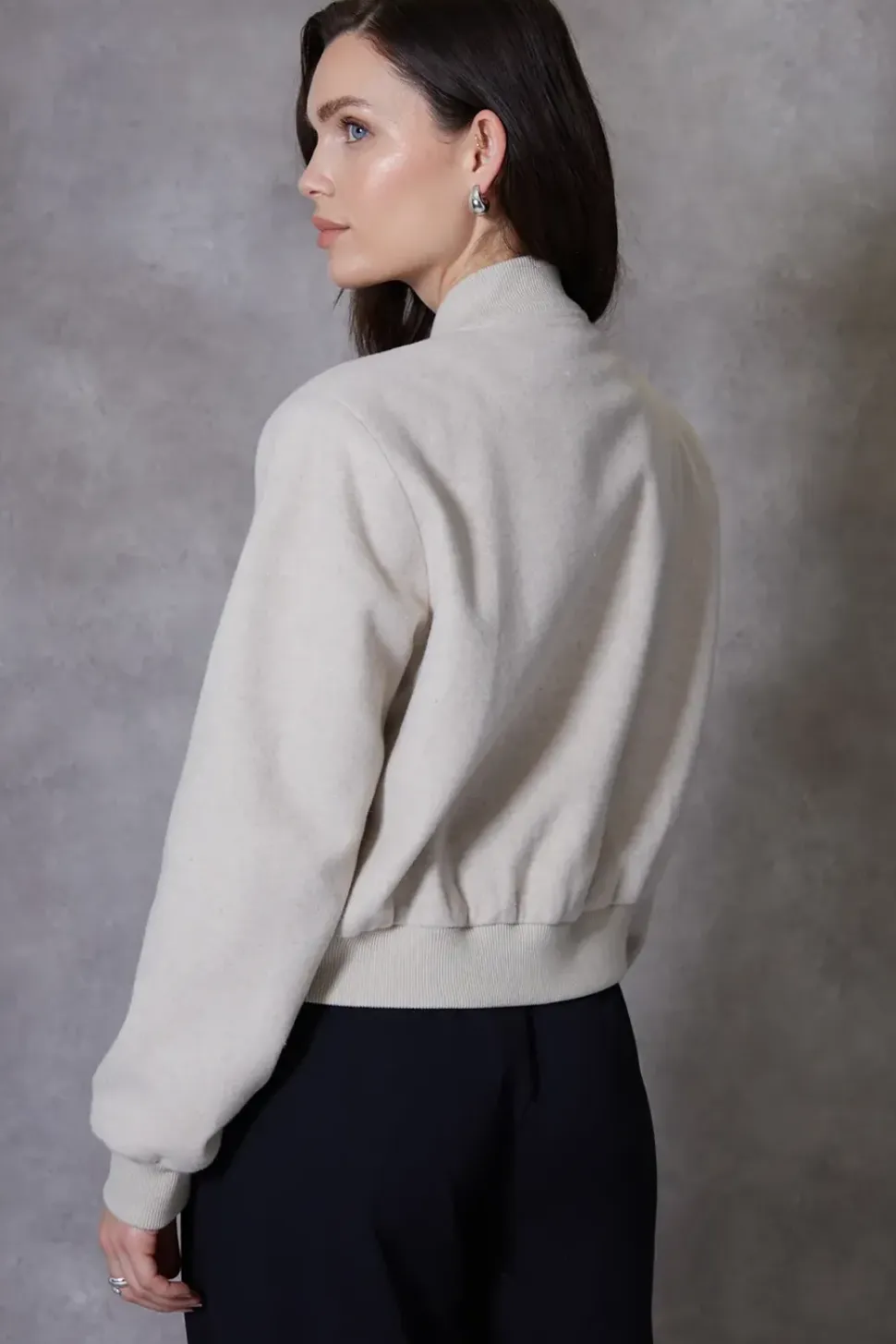 'Pheobo' Brushed Cropped Bomber Jacket