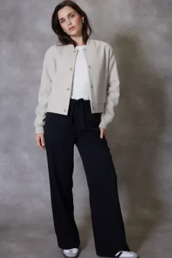 'Pheobo' Brushed Cropped Bomber Jacket