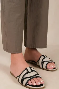 'Prague' Cross Over Strap Flat Sandals