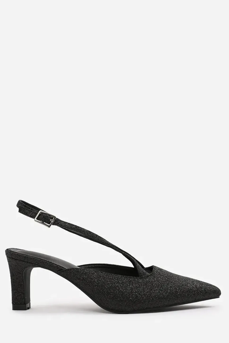 'Raizel' Pointed Toe Low Block Heel With Cross Over Ankle Strap