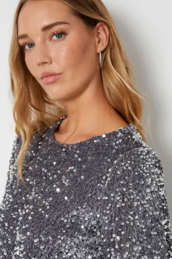 'Rocky' Sequin Velour Mini Party Dress