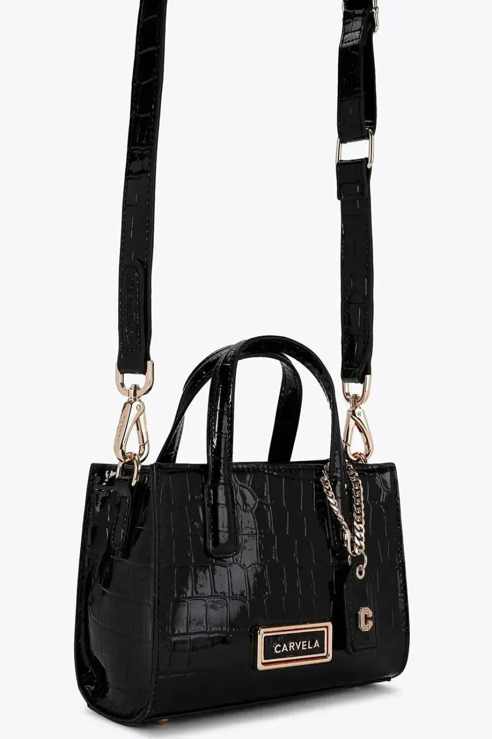 'Roma Crossbody' Croc Print Bag