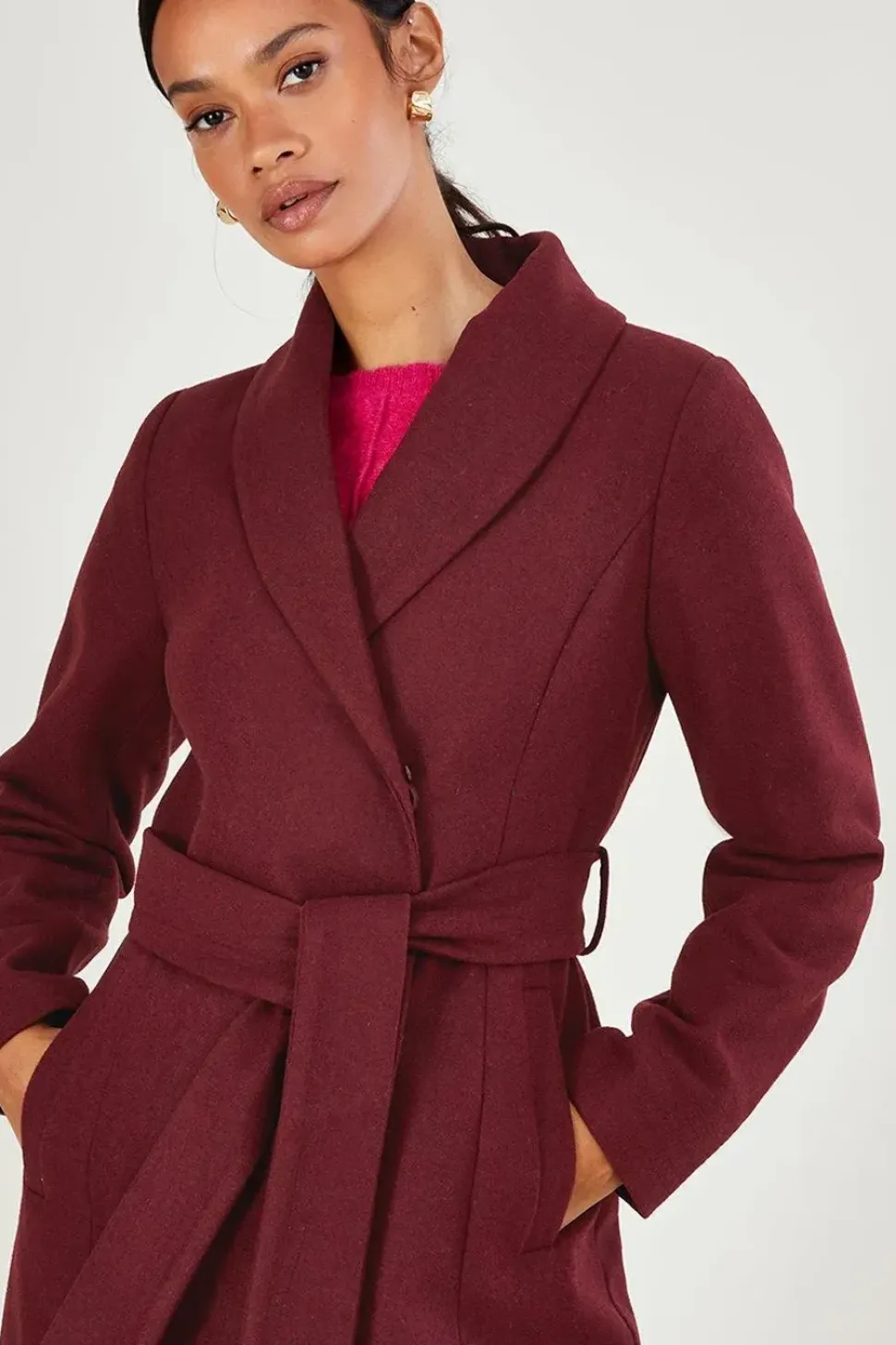'Rufus' Fur Collar Belted Coat