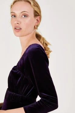 'Sara' Velvet Midi Dress