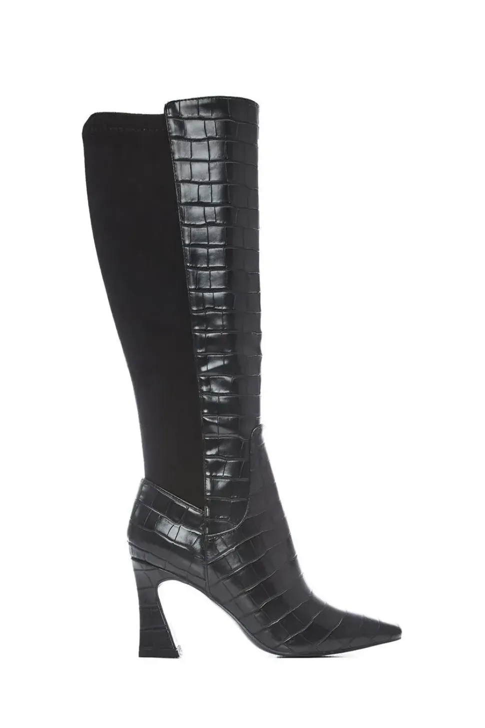 'Sarisa' Patent Mocc Croc Heeled Boots