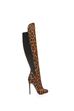 'Savi' Leopard Pony Over The Knee Boots