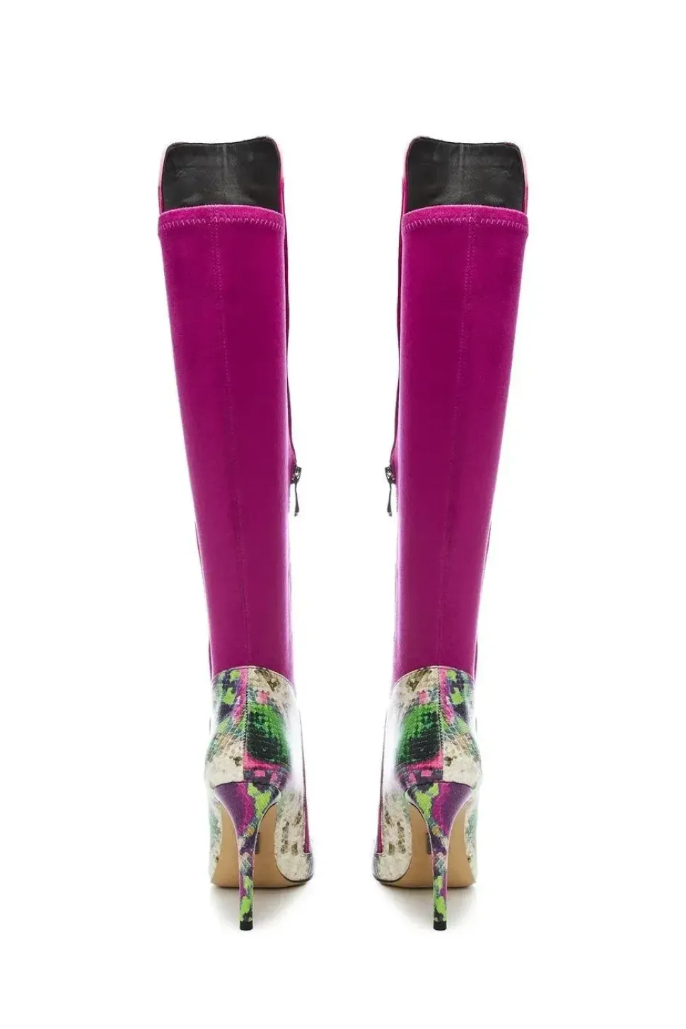 'Savi' Snake Print Leather Over The Knee Boots
